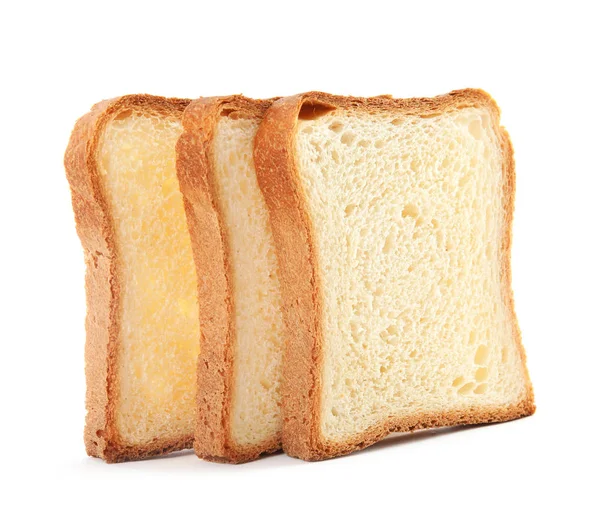 Färskt bröd på vit botten. Bakade varor — Stockfoto