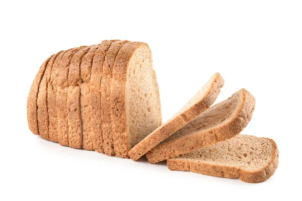 Frisches Brot auf weißem Hintergrund. Backwaren — Stockfoto