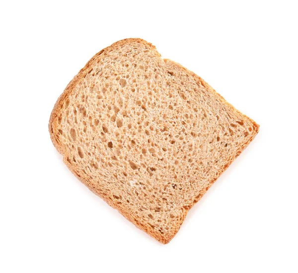 Świeży chleb na białym tle, widok z góry — Zdjęcie stockowe