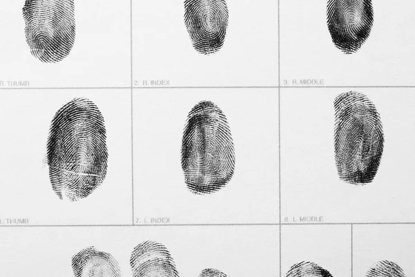 Отпечатки пальцев, вид сверху. Уголовное расследование — стоковое фото