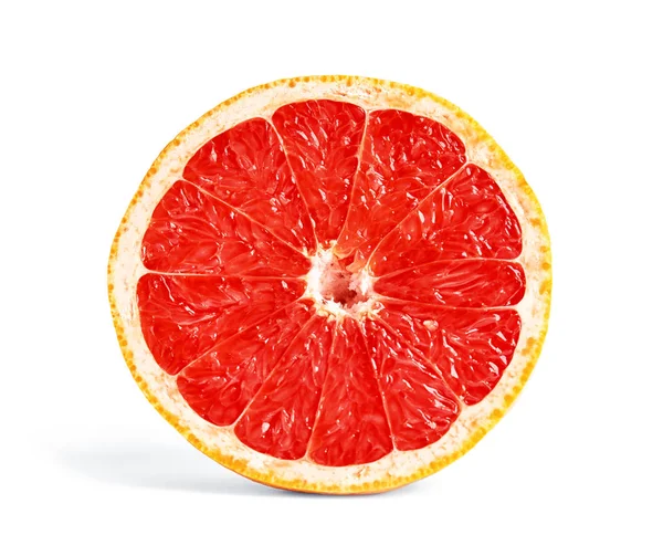 Hälften av mogen grapefrukt isolerad på vit — Stockfoto