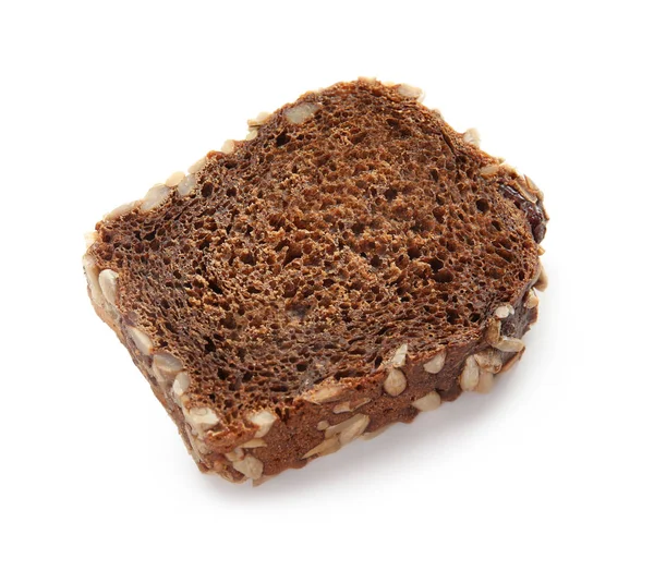 Slice of fresh rye bread on white background — Stock Photo, Image