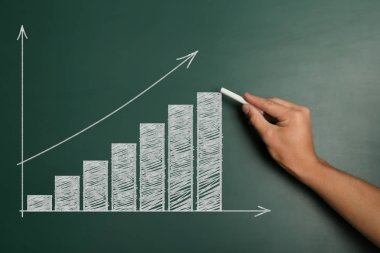 Adam çizim verimliliği grafik üzerinde Chalkboard, çekim