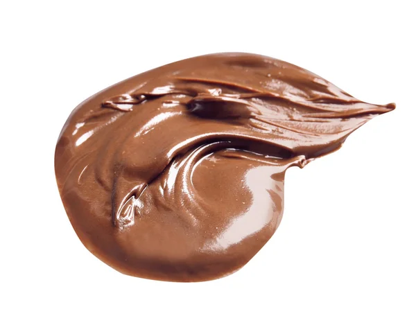 Dulce cremă de ciocolată gustoasă izolată pe alb — Fotografie, imagine de stoc