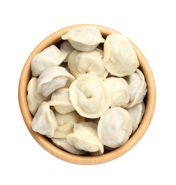 Beyaz, üst görünümde izole lezzetli köfte ile kase