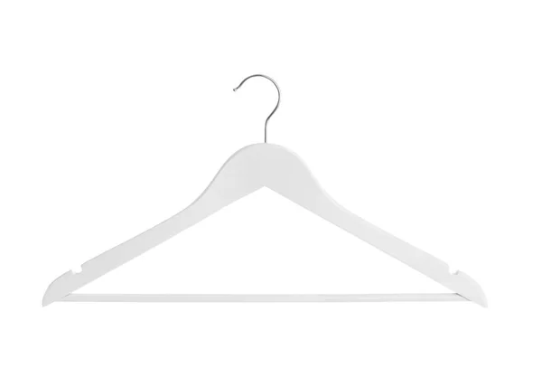 Cintre vide sur fond blanc. Accessoire d'armoire — Photo