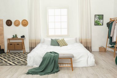 Şık odası iç rahat çift kişilik yatak