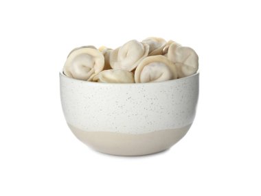 Beyaz üzerinde izole lezzetli köfte ile kase