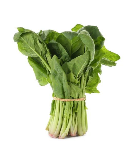 Bundle of fresh spinach isolated on white — Stock Photo, Image