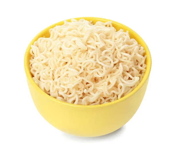 Νόστιμο στιγμιαία noodles σε μπολ που απομονώνονται σε λευκό — Φωτογραφία Αρχείου