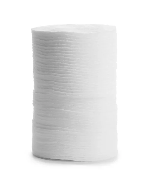 Stack of cotton pads isolated on white — Stock Photo, Image