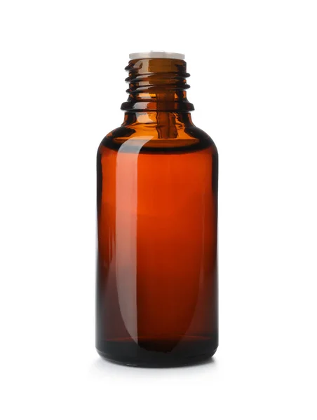 Botella de aceite esencial aislada sobre blanco — Foto de Stock