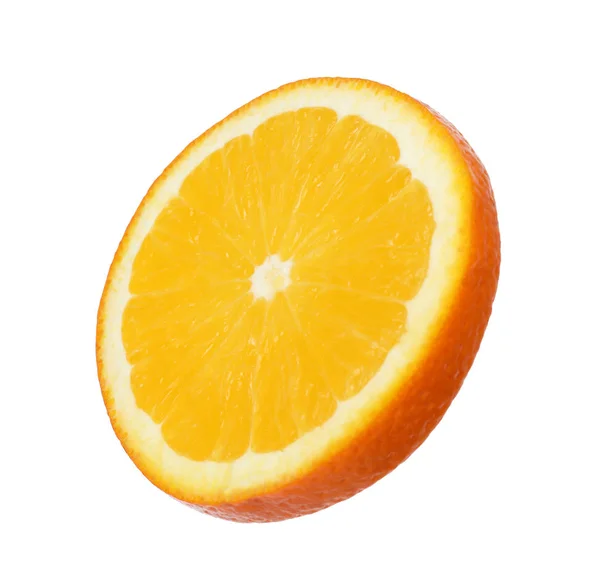 신선한 수 분이 많은 오렌지 슬라이스 흰색 절연 — 스톡 사진