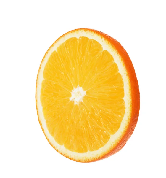 Fresh juicy orange slice isolated on white — Stock Photo, Image