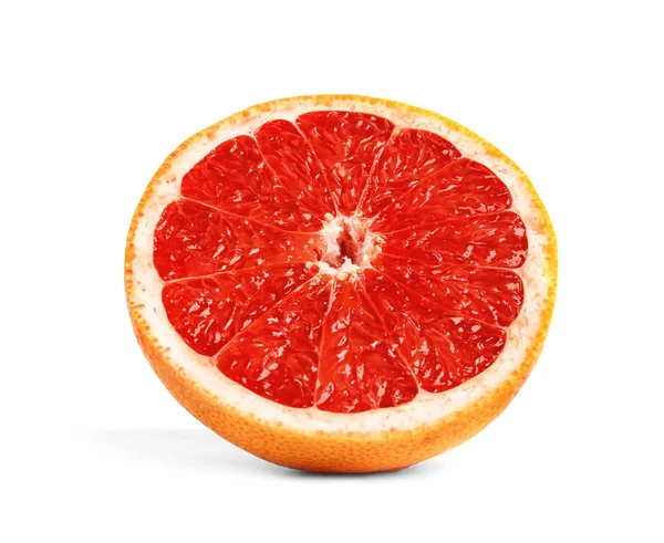 De helft van rijp grapefruit geïsoleerd op wit — Stockfoto