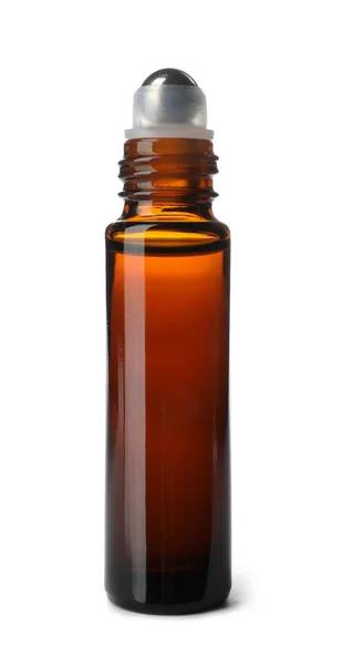 Láhev esenciálního oleje izolované na bílém — Stock fotografie