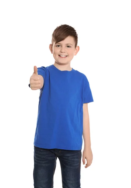Portrait of little boy on white background — Stock Photo, Image
