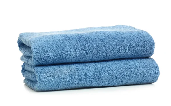 Clean color folded towels on white background — Stock Photo, Image