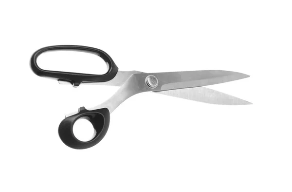 Pair of sharp sewing scissors on white background — Stock Photo, Image