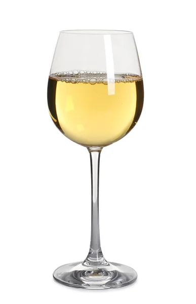 Glass of delicious expensive wine on white background — Stock Photo, Image