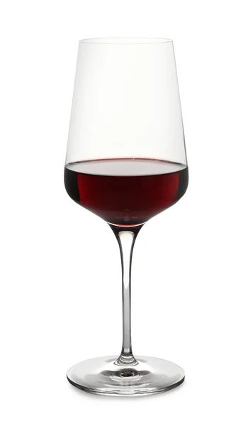 Склянка смачного дорогого червоного вина на білому тлі — стокове фото
