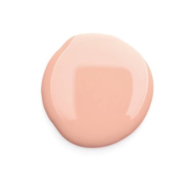 Beyaz arka plan üzerine dökülen oje, üst görünüm