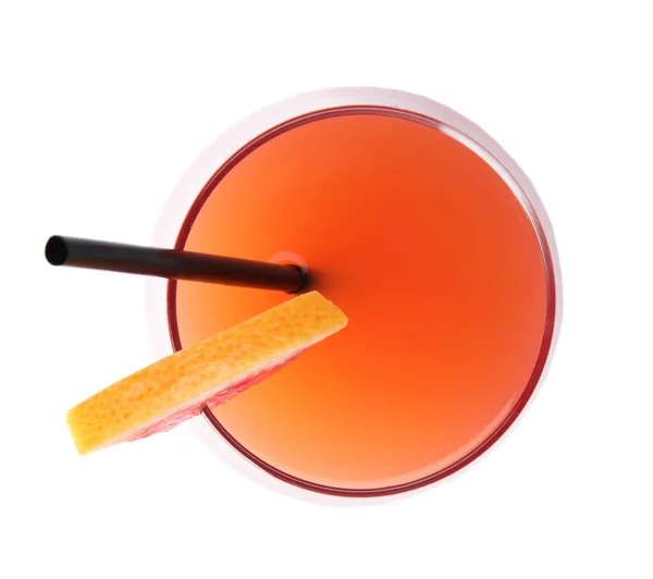 Copa de cóctel de pomelo aislado en blanco, vista superior — Foto de Stock