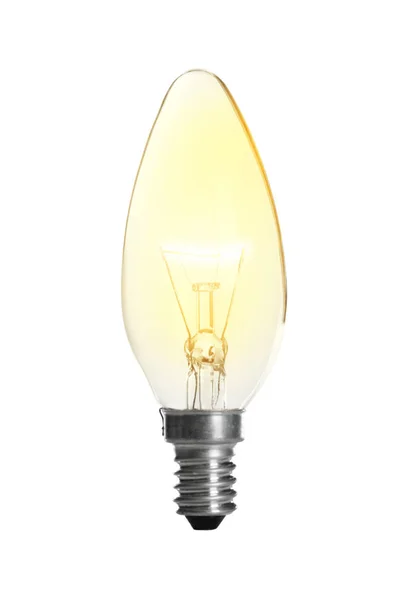 Beyaz arka planda modern parlayan lamba ampulü — Stok fotoğraf