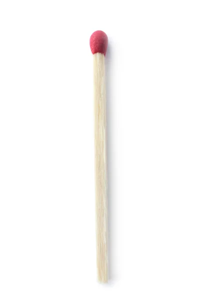 Wooden match on white background, top view — 스톡 사진