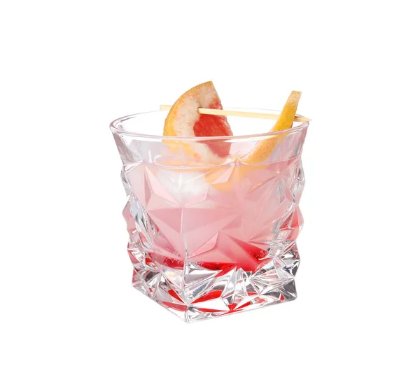 Glas grapefrukt cocktail isolerad på vitt — Stockfoto