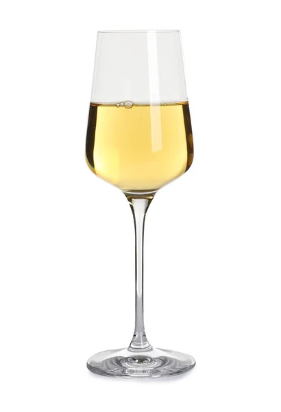 Copa de delicioso vino caro sobre fondo blanco —  Fotos de Stock
