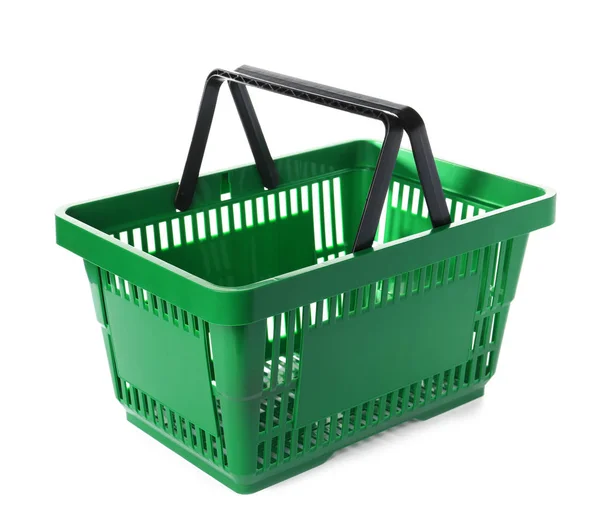 Color plastic shopping basket on white background — Stock Photo, Image