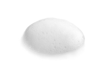 Beyaz arka planda yumuşak sabun köpük spot