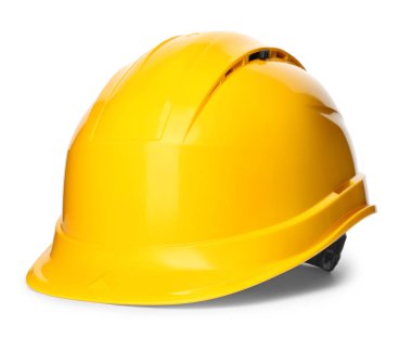 Güvenlik hardhat beyaz izole. İnşaat aleti