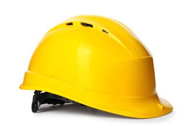 Güvenlik hardhat beyaz izole. İnşaat aleti
