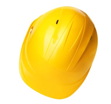 Güvenlik hardhat beyaz izole. İnşaat aleti