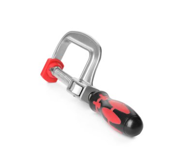 Yeni kelepçe beyaz izole. İnşaat aleti