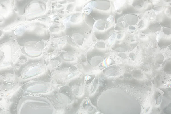 Soft white soap foam as background, closeup — Stock Photo, Image