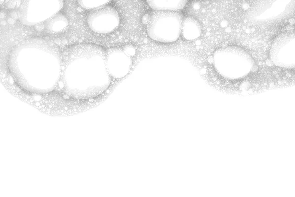 Μαλακός αφρός σαπουνιού σε λευκό φόντο, επάνω όψη — Φωτογραφία Αρχείου