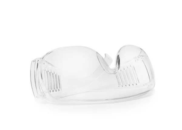 Gafas protectoras sobre fondo blanco. Herramienta de construcción — Foto de Stock