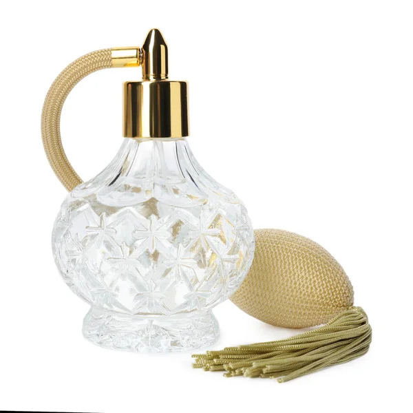 Garrafa vintage de perfume isolado no branco — Fotografia de Stock