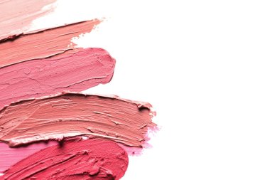 Ruj smear beyaz izole. Metin için yer