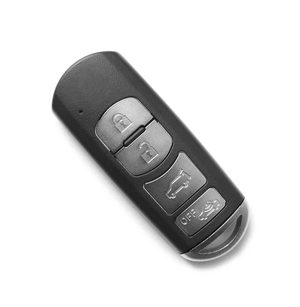 Car smart key isolated on white, top view — Stock Photo, Image
