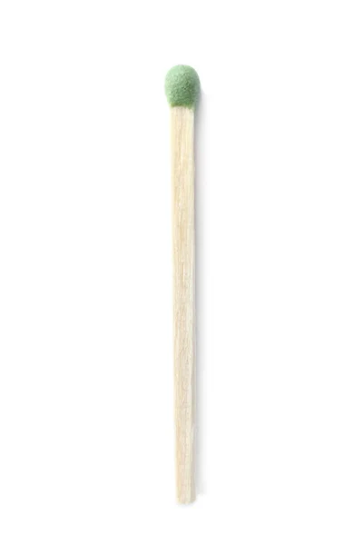 Wooden match on white background, top view — 스톡 사진