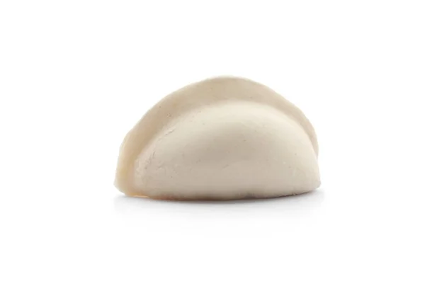Raw dumpling with tasty filling on white background — Stock Photo, Image
