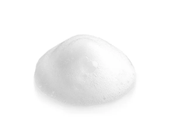 白色背景上的软肥皂泡沫斑点 — 图库照片
