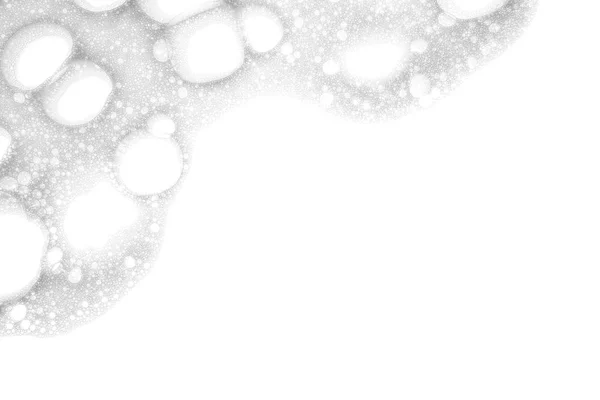 Espuma de sabão macio no fundo branco, vista superior — Fotografia de Stock