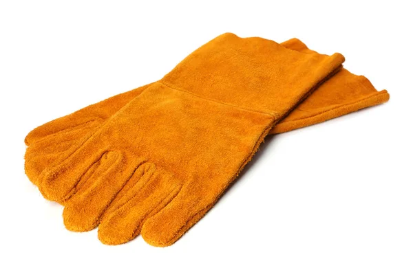 Guantes protectores aislados en blanco. Herramientas de construcción — Foto de Stock