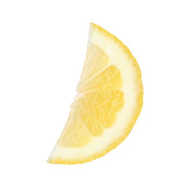 Beyaz arka planda taze sulu limon kes