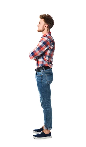 Full length portrait of handsome man posing on white background — Stock Photo, Image